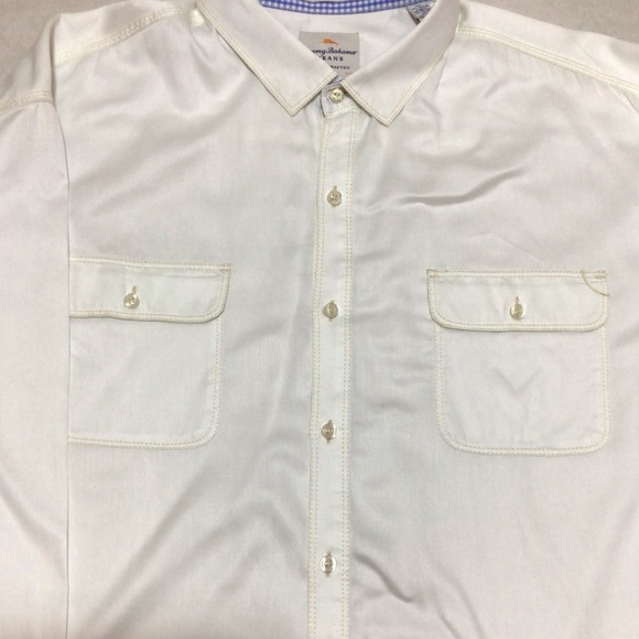 Tommy Bahama Jeans Island Crafted White Long Sleeve Button Down Shirt, Size 2XT. - Picture 8 of 12